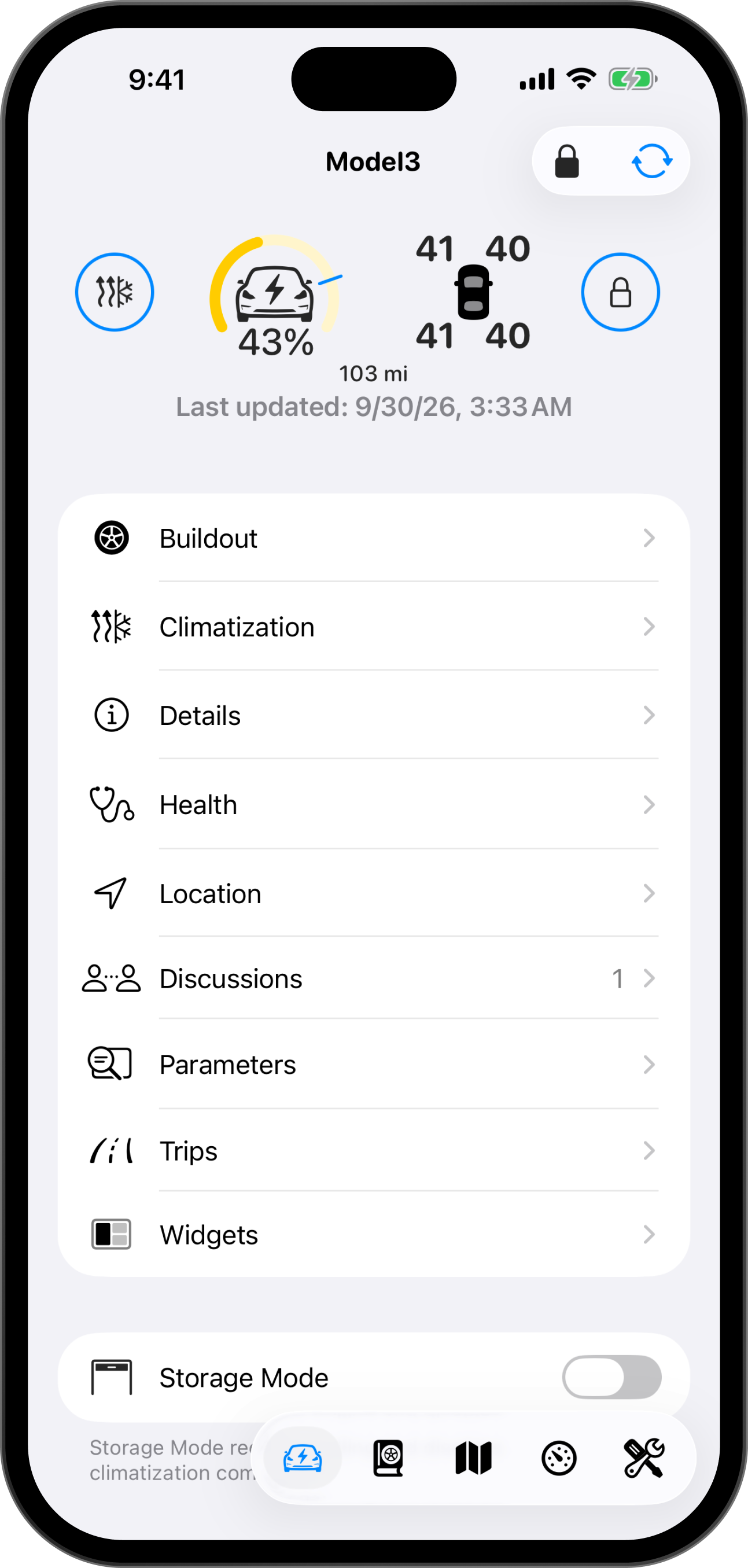 Connected Accounts: Check on and control your car remotely with Tesla and Volvo accounts.
