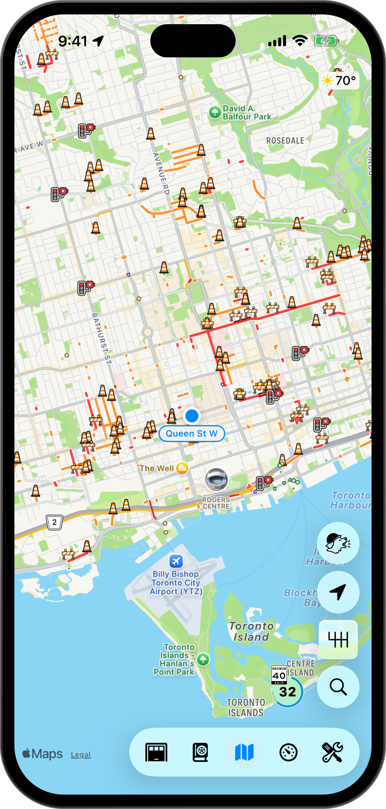 Reports from road authorities: See updates from road crews, transportation agencies and weather services alongside reports from fellow drivers.