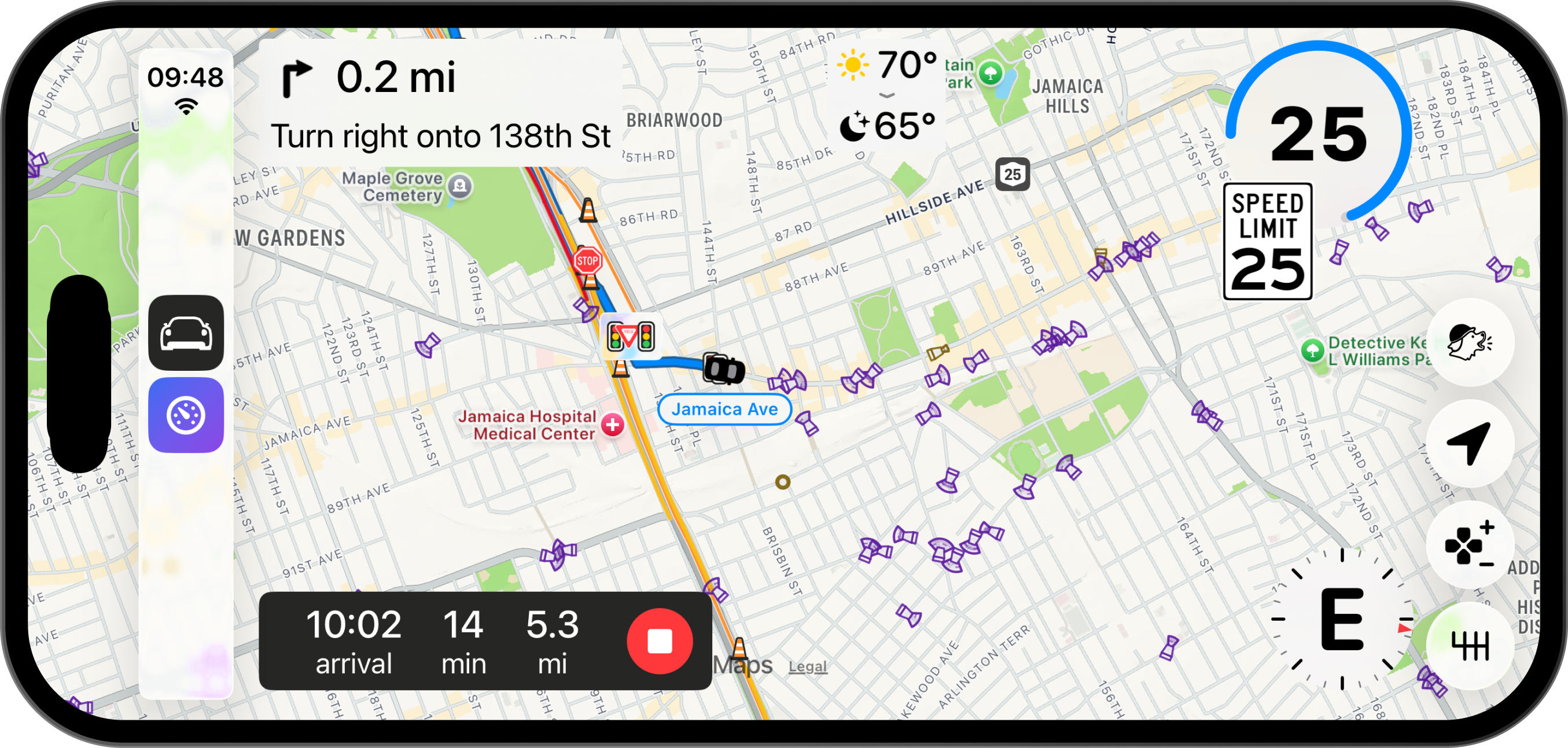 Watch your speed: Stay aware of your speed and the road's speed limits, including conditional limits such as school zones. The speed gauge lets you tune how it reacts to your speed.