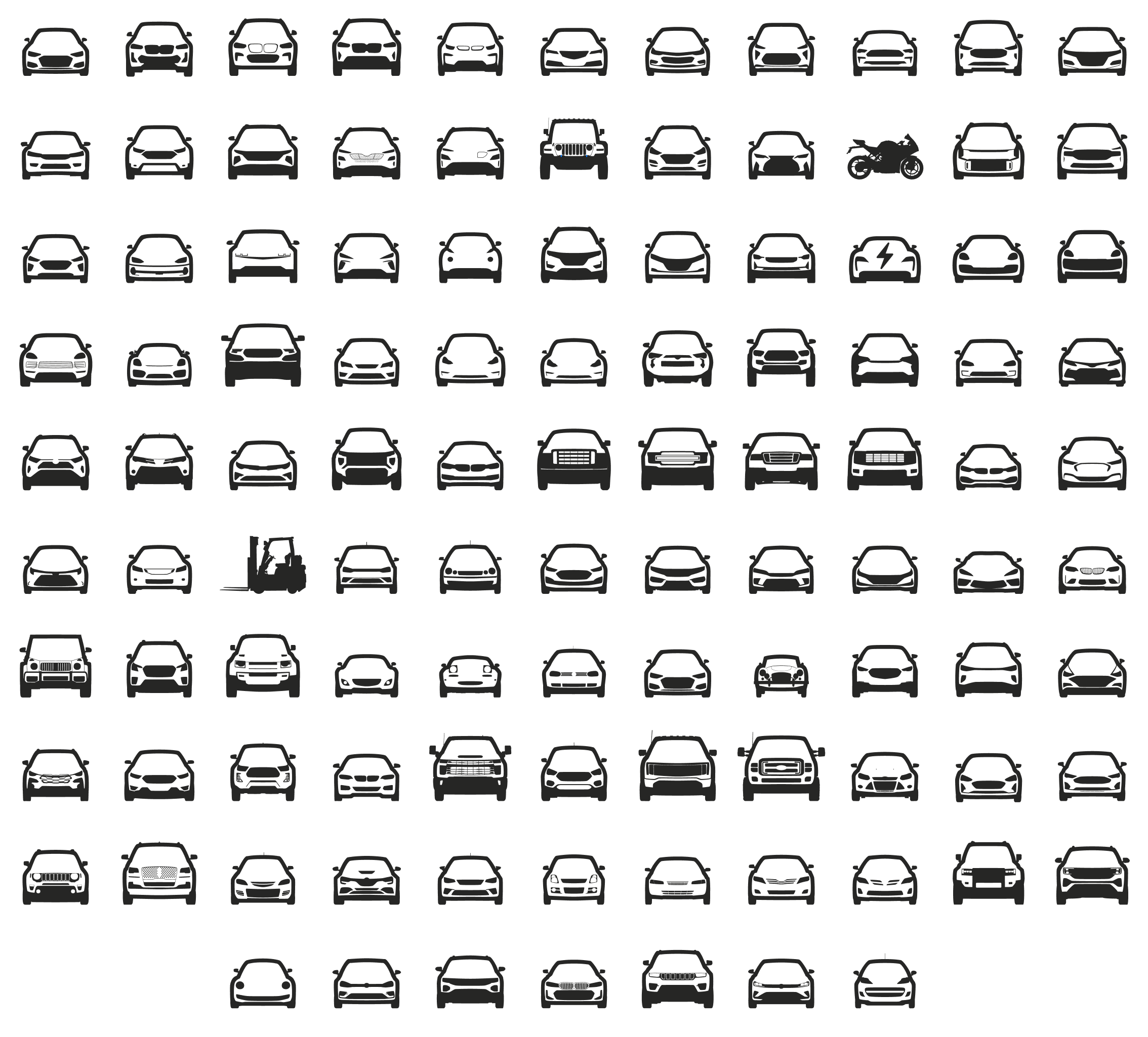 The vehicle drawings Pelican shows for the cars in a garage