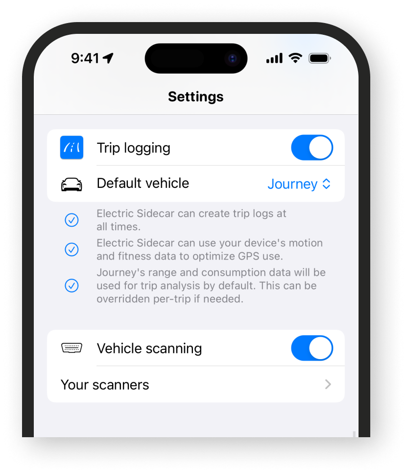 Vehicle scanning can be enabled in Pelican's Settings